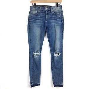 JOES JEANS Skinny Distressed Released Raw Hem Ankle Slim Stretch Denim Size 27